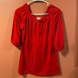 Women’s Xhiliration Red Top.